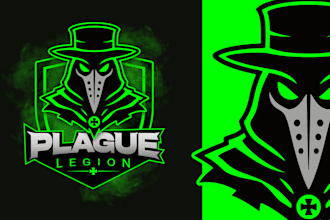 design horror mascot logo for esports, twitch and gaming