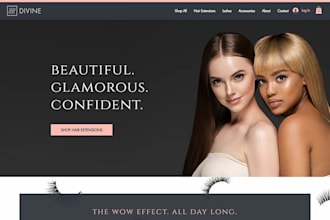 shopify hair extension website, wix hair website, cosmetics website, hair store