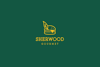 design burger characteristic robin hood logo