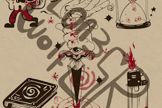 retro old skool tatto style unique
