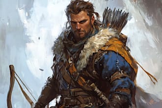 draw a amazing quality dnd character art and dnd character
