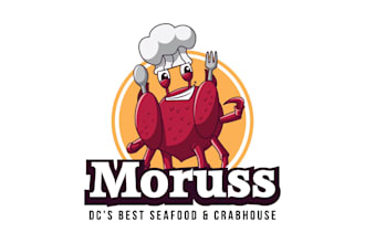 design awesome crab cartoon logo