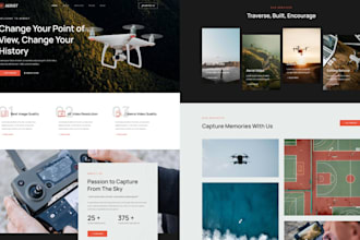 build drone website, photography website, wedding website, portfolio website
