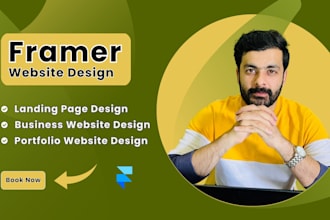 create responsive framer website design and framer landing page