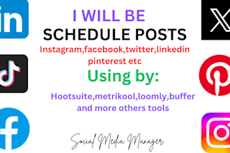 schedule post on instagram,facebook,tiktok,youtube etc