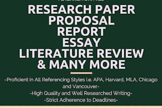write, proofread and edit apa and mla papers, report, research in 12 hours