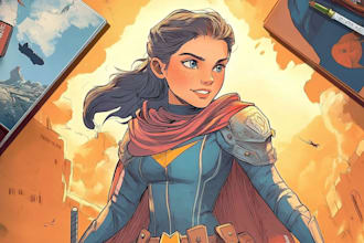 create a comic cover page design illustration