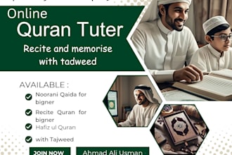 be your online quran tutor with tajweed and islamic studies
