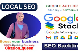 create google authority stacking with rys and omg style for local SEO