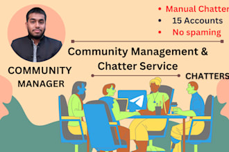 be admin and chatter for telegram community in crypto projects with 20 account