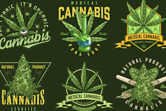 design a creative logo for cannabis, weed, marijuana, thc, and cbd brands