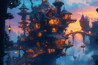 do fantasy environment concept art, landscape illustration