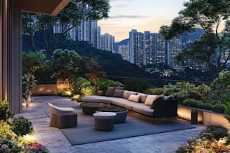 make render garden terrace landscape,furniture design