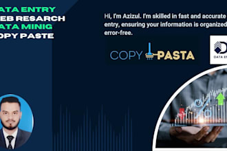 do accurate data entry, data research, company research