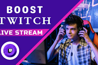 organically boost your twitch live stream to get more live viewers and chatters
