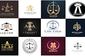 make modern minimal attorney law firm lawyer legal advocate logo
