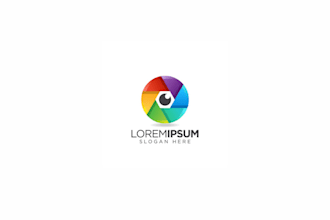 design a modern logo with an eye catching camera theme
