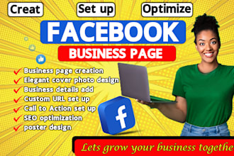 create  and setup facebook business page or fan page, social media setup