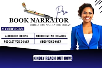do audiobook, convert ebook to audiobook, female voice, acx audiobook narrator