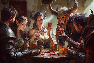 design your dnd character art, dnd party, game art