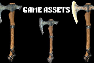 create realistic 3d game assets 3d weapon for games 3d gun model in highpoly
