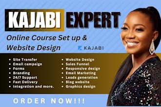 set up kajabi online course, kajabi website, teachable