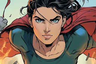 do comic book illustration for your comic or webtoon
