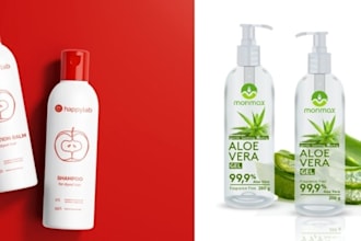 do skincare feminine logo and bottle label design 24 hours