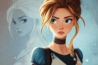 draw you a beautiful portrait disney cartoon style