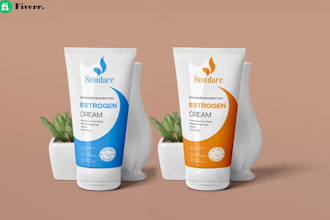design cosmetic labels, product packaging box and  label
