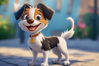 design a custom disney pet portrait illustration