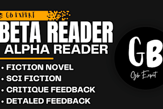 beta read or alpha read your romance, science fiction, thriller historical novel