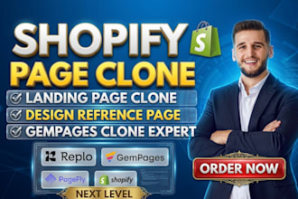 clone a shopify landing page, advertorial page, listicle page, or product page