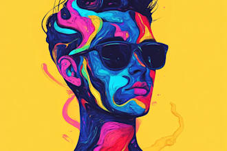 paint expressive colorful abstract portraits