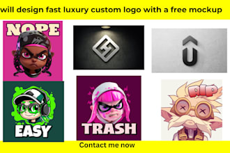 design fast luxury custom logo with a free mockup