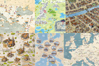 map illustration, map design, fantasy map maker cartography city map vector map