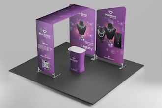 design trade show banner, backdrop, exhibition and step and repeat banner