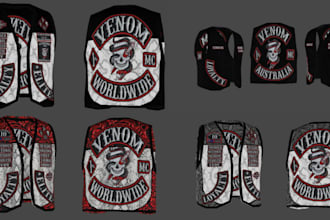 make custom fivem clothings, mc kuttes both patch, fivem eup biker vests, police
