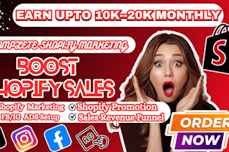 boost shopify sales with shopify marketing, shopify promotion and sales funnel
