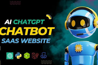 create ai chatbot or chatgpt custom ai saas ai website using openai gpt4 or gpt3
