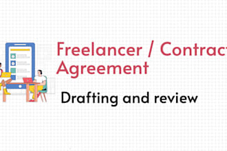 review and draft contractor, consultant agreement