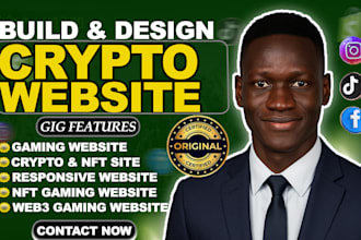 build crypto gaming website, crypto game, nft game website with webflow or figma