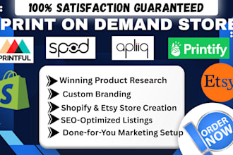 build you a high converting shopify etsy print on demand store