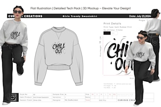 design custom t shirts and knitwear with tech packs and 3d mockups