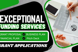 develop a detailed business plan, grant research, proposal, business plan writer