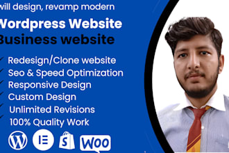 design, revamp modern wordpress website template by elementor pro