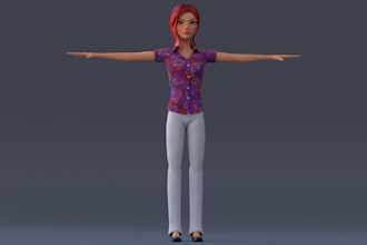 build 3d character model,stylized mascot, ue5 model texture 3d modo model, morph