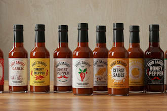 design attractive label for sauce seasoning spice hot sauce with food packaging