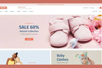 design pod baby shopify store for onesis, bibs, blanket and babywear