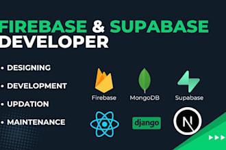 develop website using reactjs and nextjs with firebase, supabase